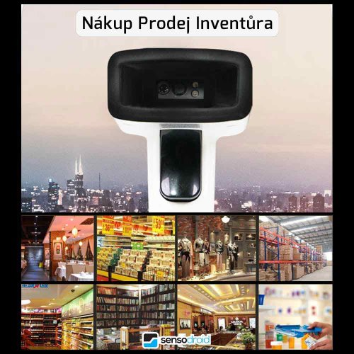 Bezdrátová čtečka čárových a QR kódů sensodroid T4080 s nabíjecí základnou