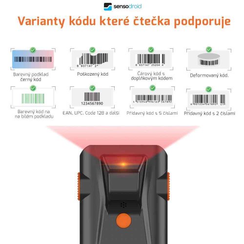 Bluetooth čítačka čiarových kódov a QR kódov senso M2
