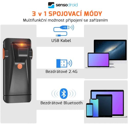 Bluetooth čítačka čiarových kódov a QR kódov senso M2